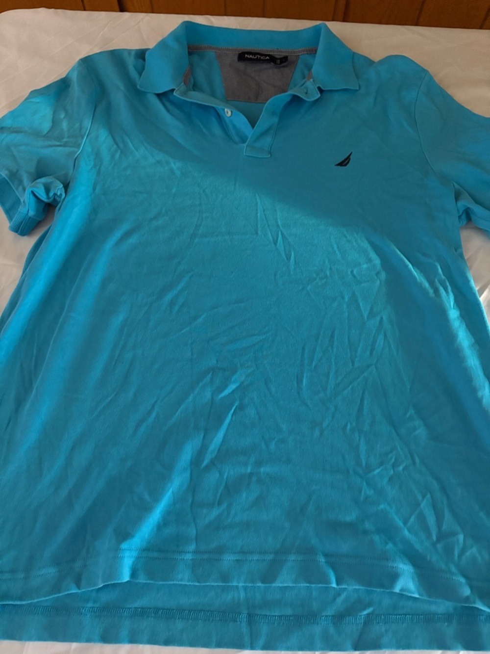 Nautica Men's Turquoise Polo with Embroidered Sail